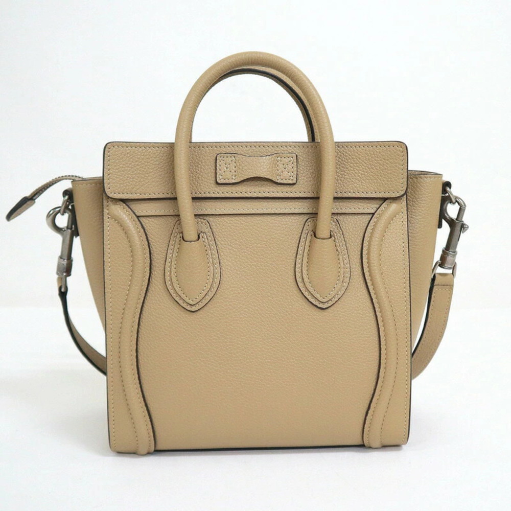 Celine calf Dune Luggage Shopper bag drummed leather Black
